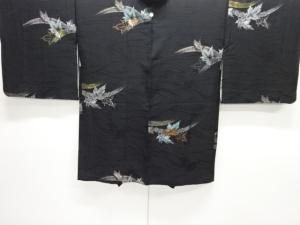 大正ロマン　草葉模様織り出し一つ紋羽織